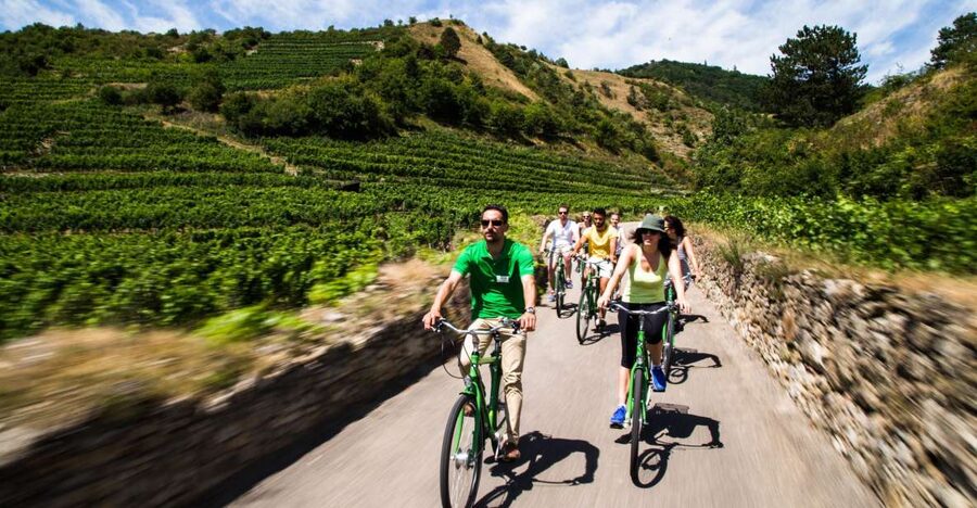 Grape Grazing: Wachau Valley Winery Biking Tour - Riding out from Krems