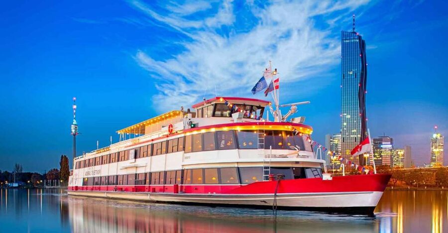Vienna: 3.5-Hour Danube 70s, 80s, 90s Party Cruise w/ Dinner - A party boat rather than a classic Vienna sightseeing cruise