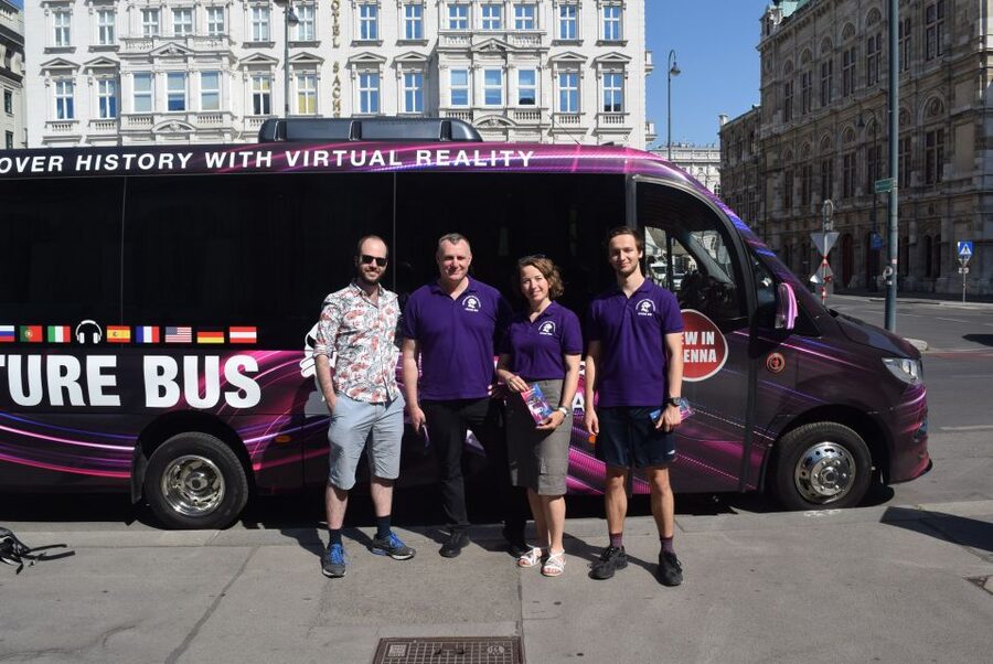 Vienna: Bus Tour with Virtual Reality Experience - MuseumsQuartier, Naschmarkt, and Karlskirche from the window