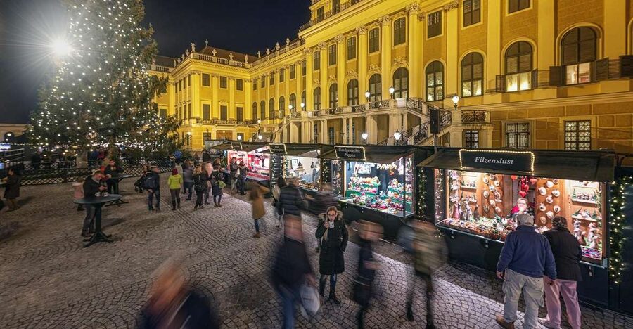 Vienna: Schönbrunn Palace & Christmas Market Walking Tour - Inside the imperial rooms